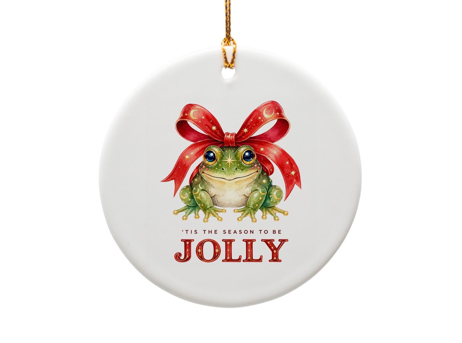Tis The Season To Be Jolly Christmas Ornament Festive Frog Decoration Holiday Decor Cute Animal Gift Idea O1509