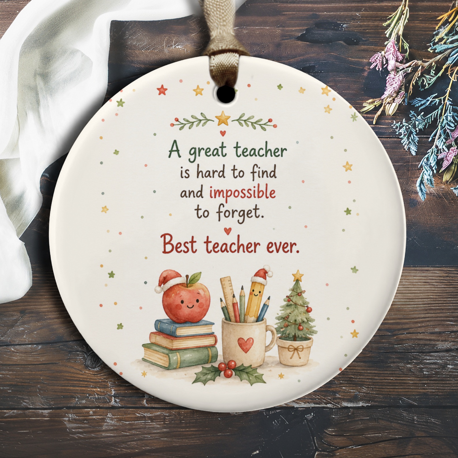 A Great Teacher Is Hard To Find Ornament Teacher Appreciation Gift Best Teacher Ever Christmas Ornament Cute Holiday Decor O2027