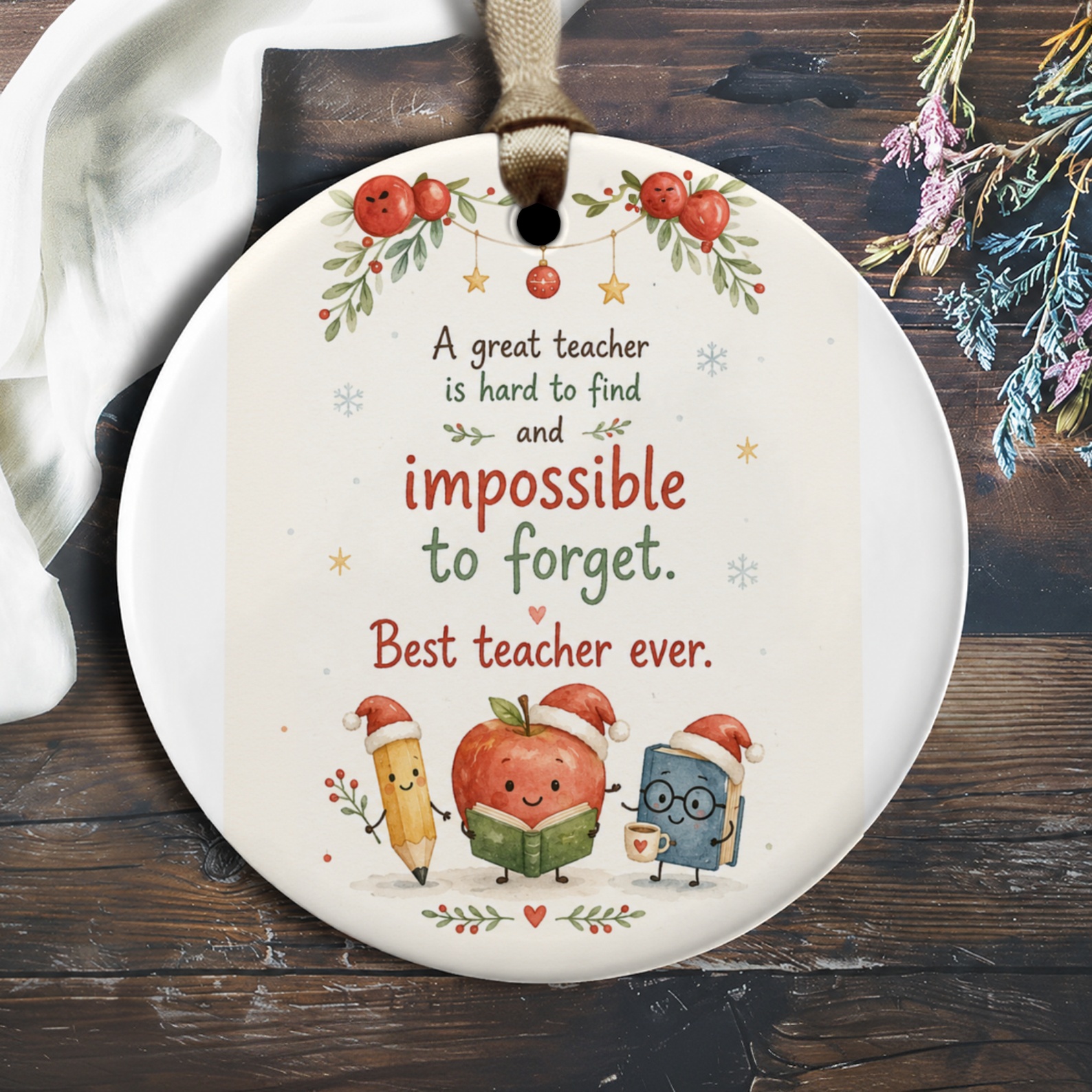A Great Teacher Is Hard To Find Ornament Teacher Appreciation Gift Best Teacher Ever Christmas Ornament Cute Holiday Decor O2053