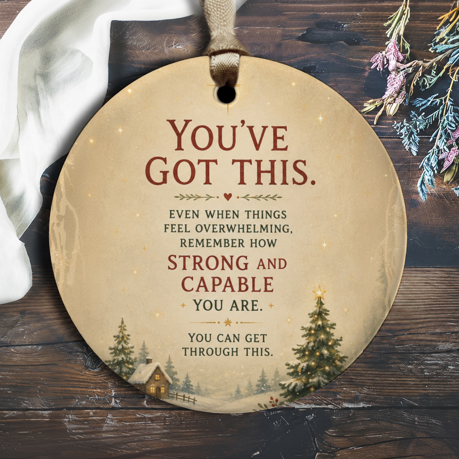 You've Got This Motivational Ornament Inspirational Winter Scene Strong Capable Encouragement Gift Home Decor O2103