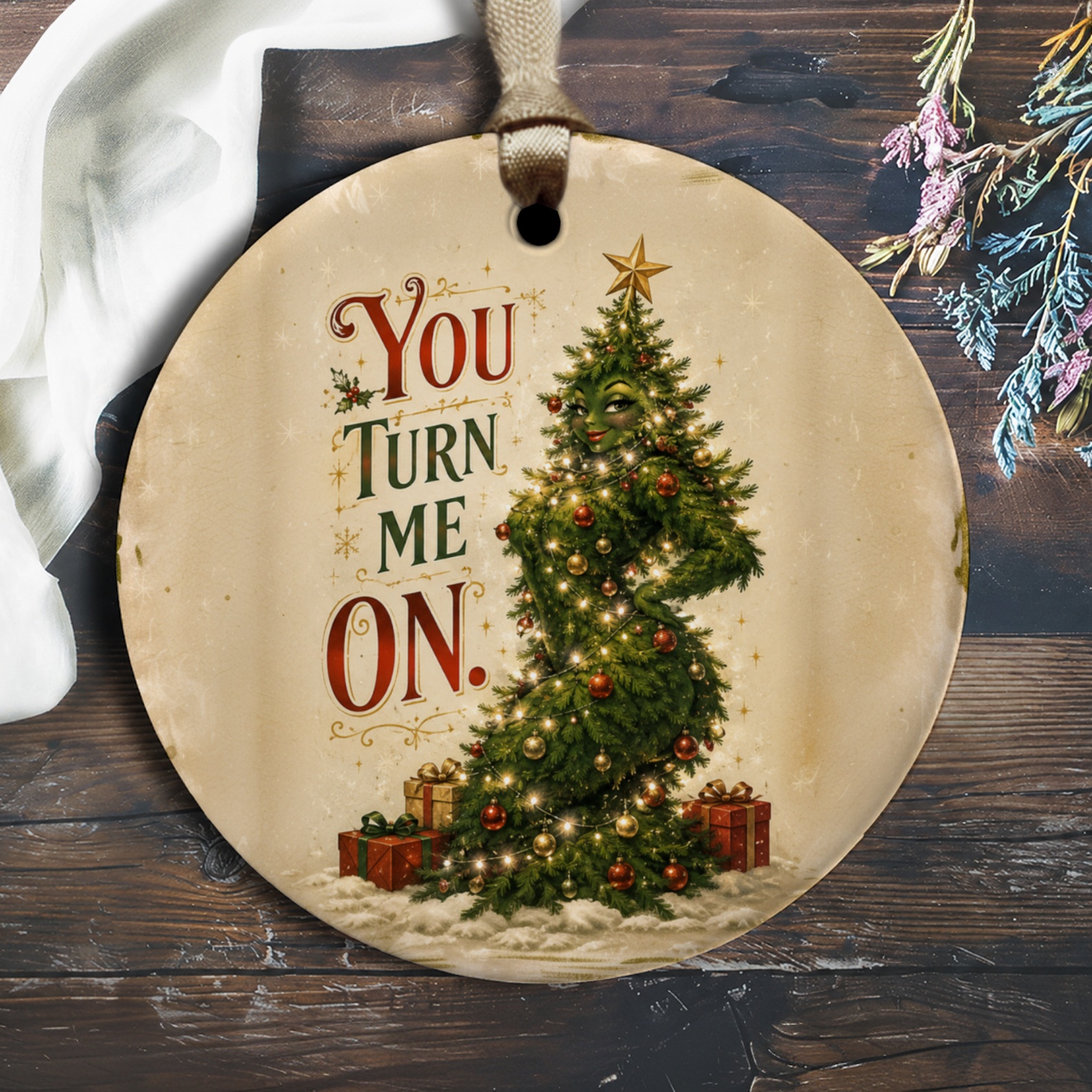 You Turn Me On Christmas Ornament Funny Holiday Decor Tree With Gifts Festive Home Decoration Unique Xmas Ornament O2159