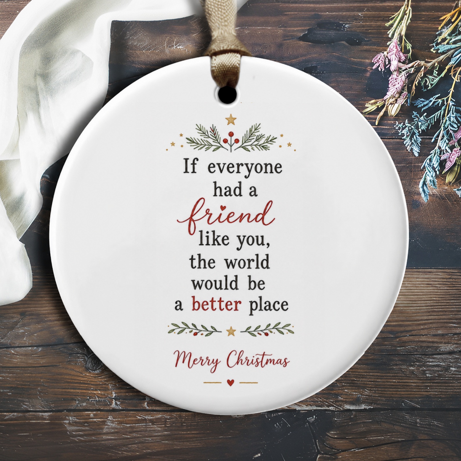 If Everyone Had A Friend Like You Christmas Ornament Holiday Decor Friendship Gift Merry Christmas Tree Decoration O2221