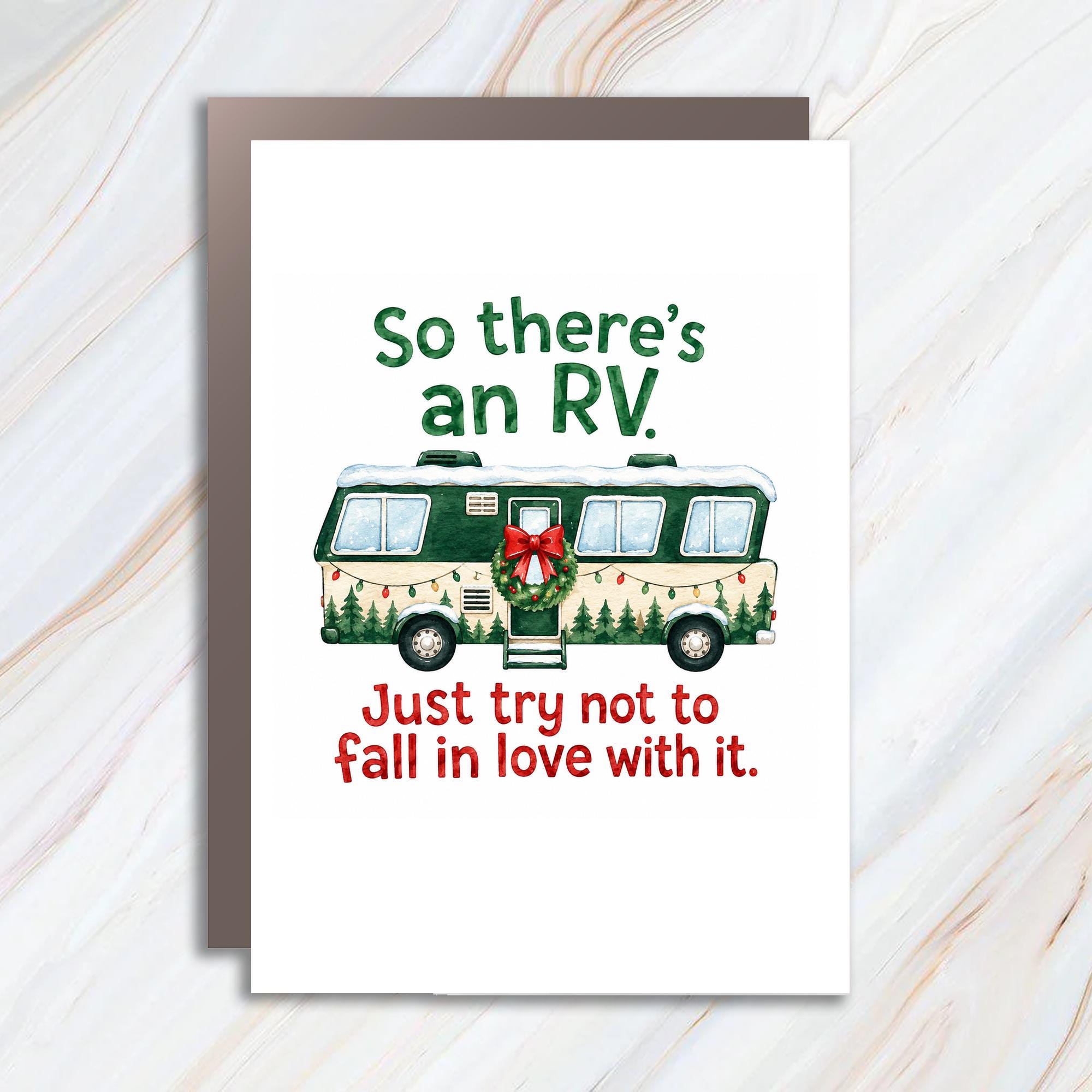 So There's An Rv Just Try Not To Fall In Love With It Funny Christmas Card Holiday Greeting Card For Rv Lovers C1535