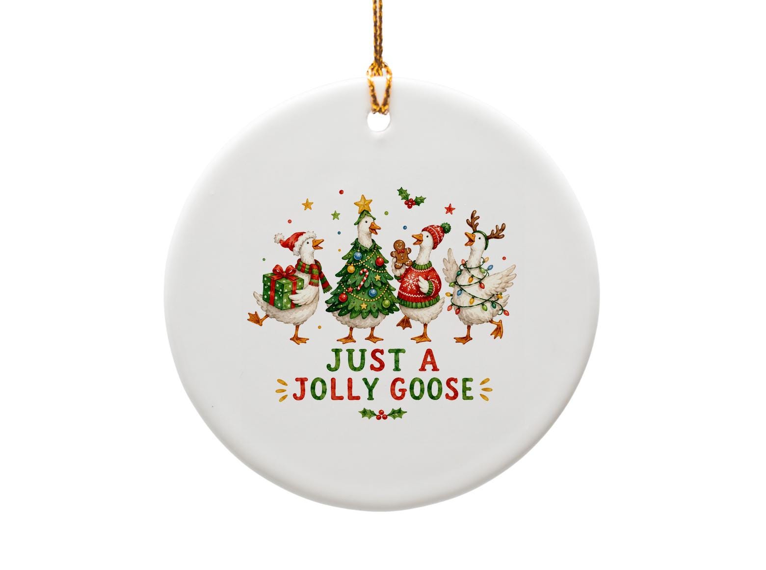 Just A Jolly Goose Christmas Ornament Festive Goose Decor Holiday Tree Decoration Cute Animal Ornament Gift O1513