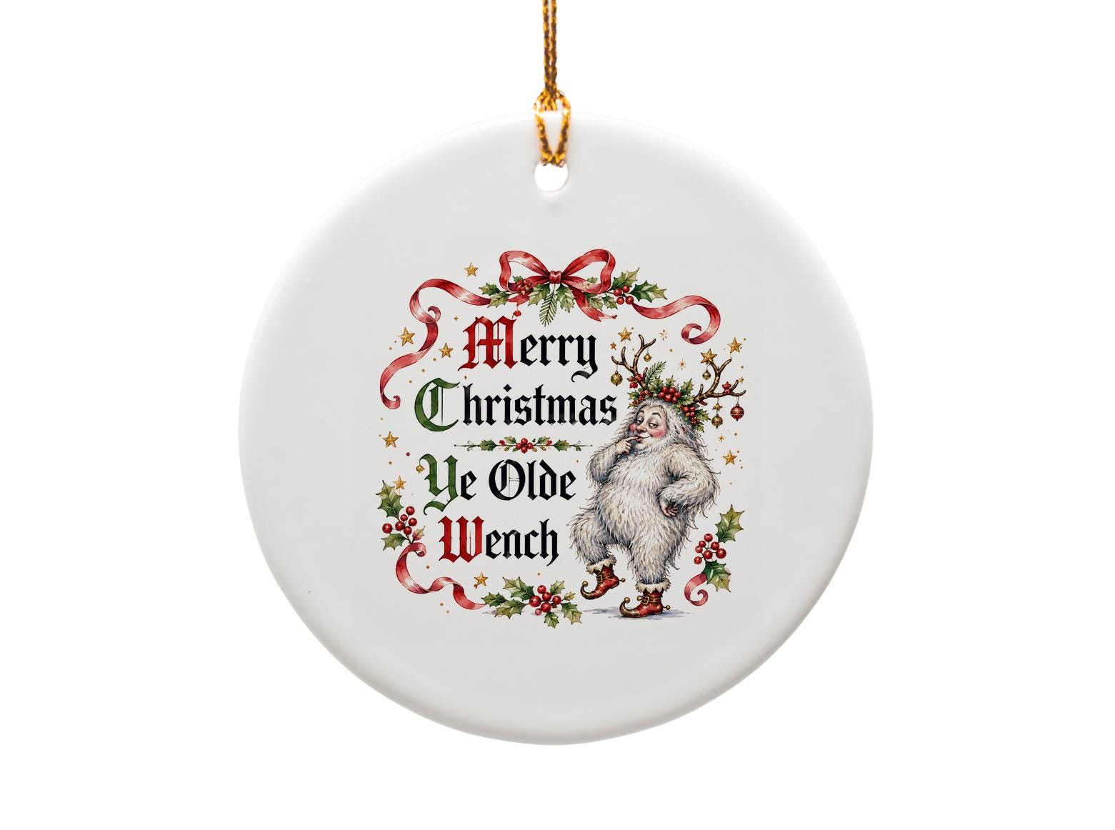 Merry Christmas Ye Olde Wench Funny Christmas Ornament Festive Holiday Decor Gift For Her Xmas Decoration O1515