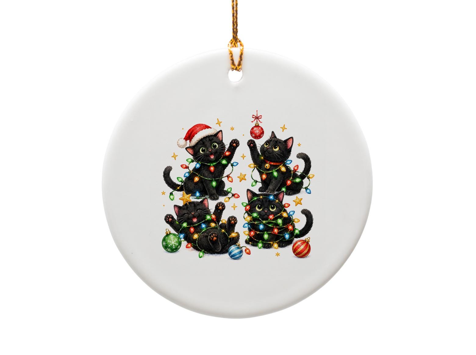 Playful Black Cats Christmas Ornament Cute Holiday Decor Cat Lover Gift Festive Tree Decoration Adorable Kitten Ornament O1530