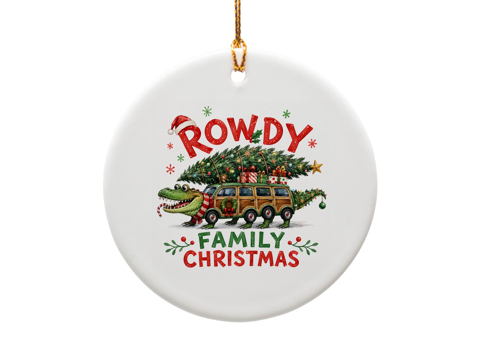 Rowdy Family Christmas Funny Alligator Ornament Holiday Decor Cute Christmas Tree Gift For Family Festive Home Decoration O1511