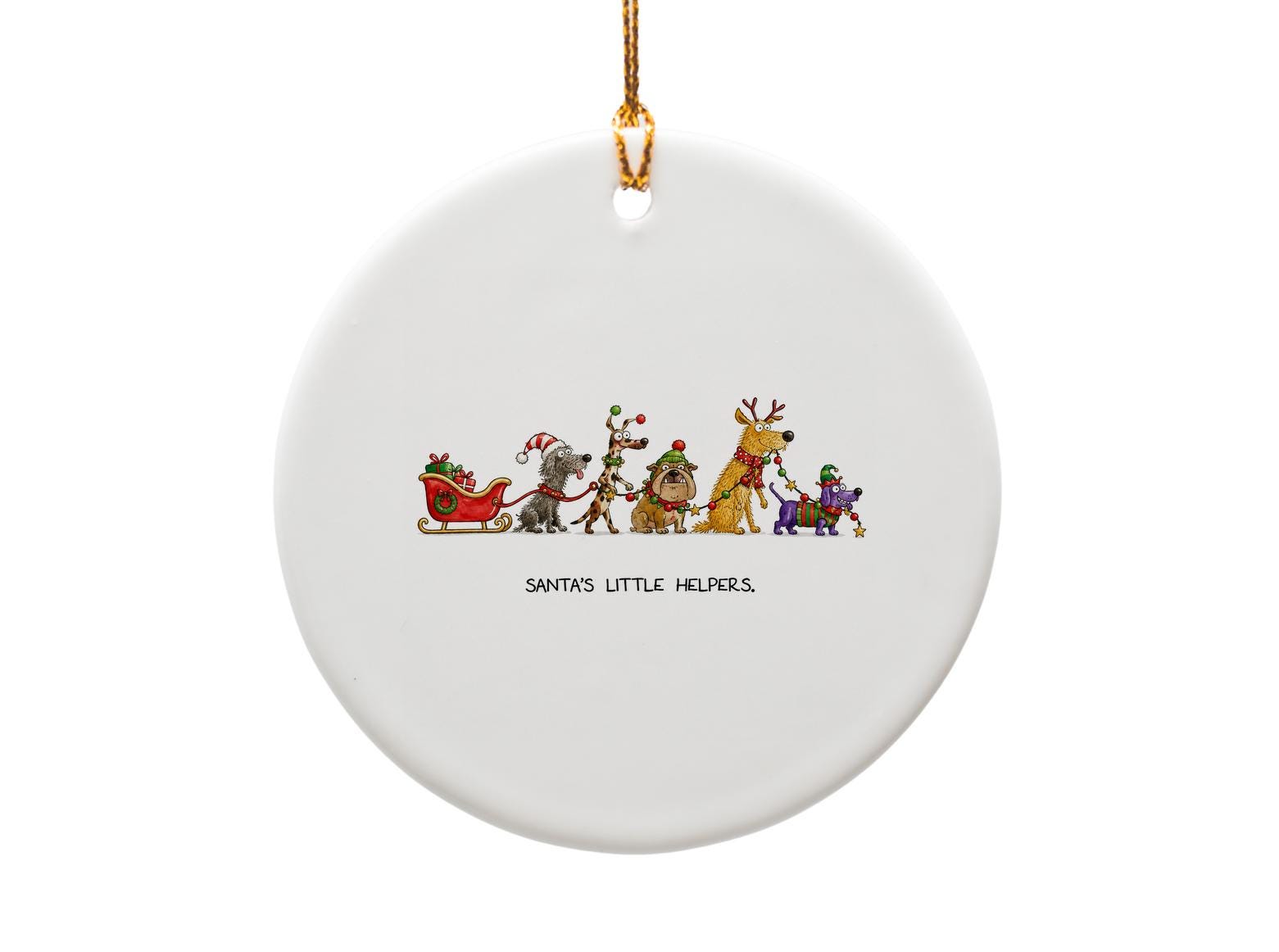 Santa's Little Helpers Christmas Ornament Cute Dog Holiday Decor Festive Pet Lovers Gift Xmas Tree Decoration O1516