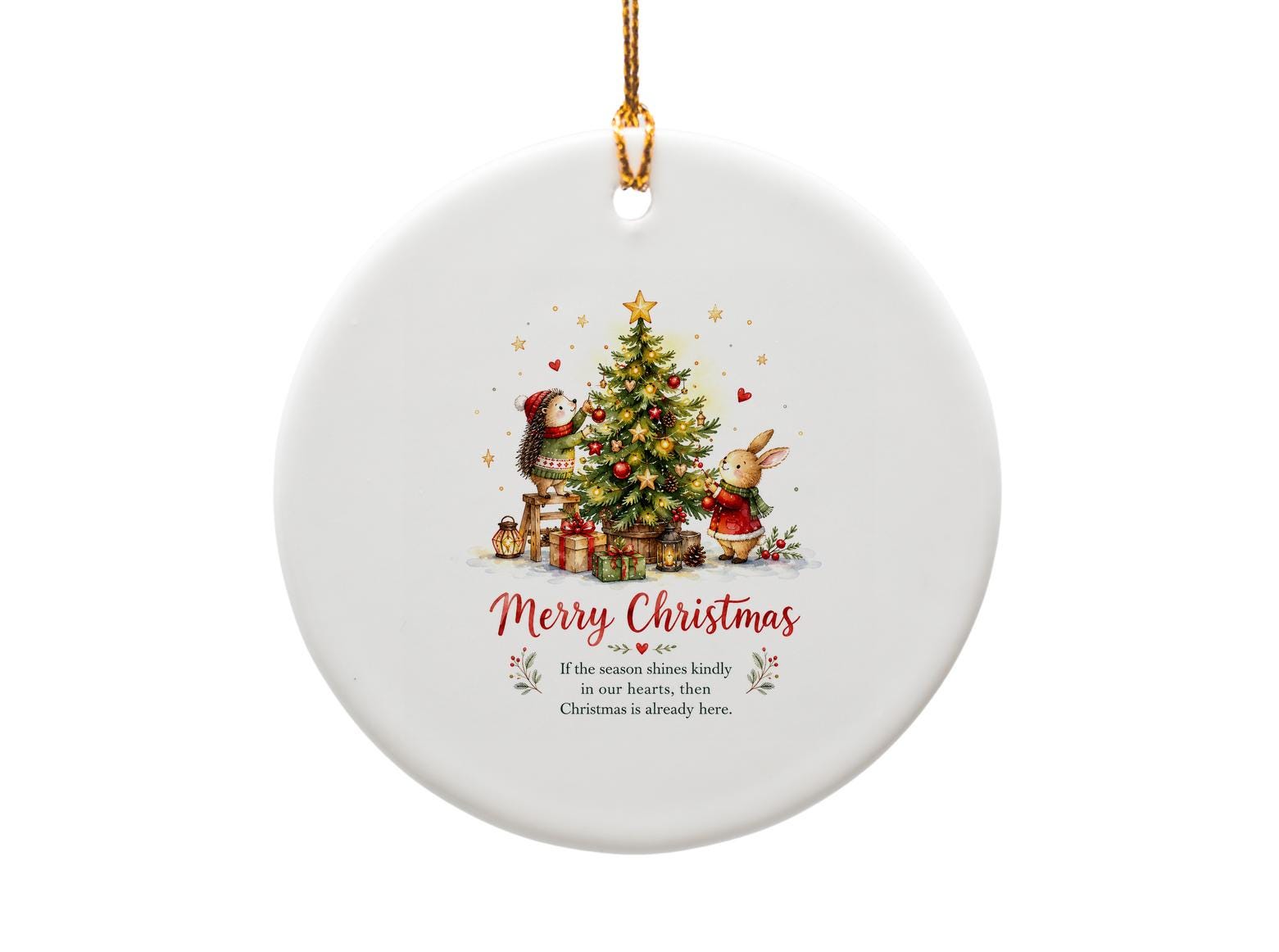 Merry Christmas Ornament Cute Hedgehog Rabbit Decorating Tree Holiday Decor Festive Christmas Ornament Gift Idea O1521