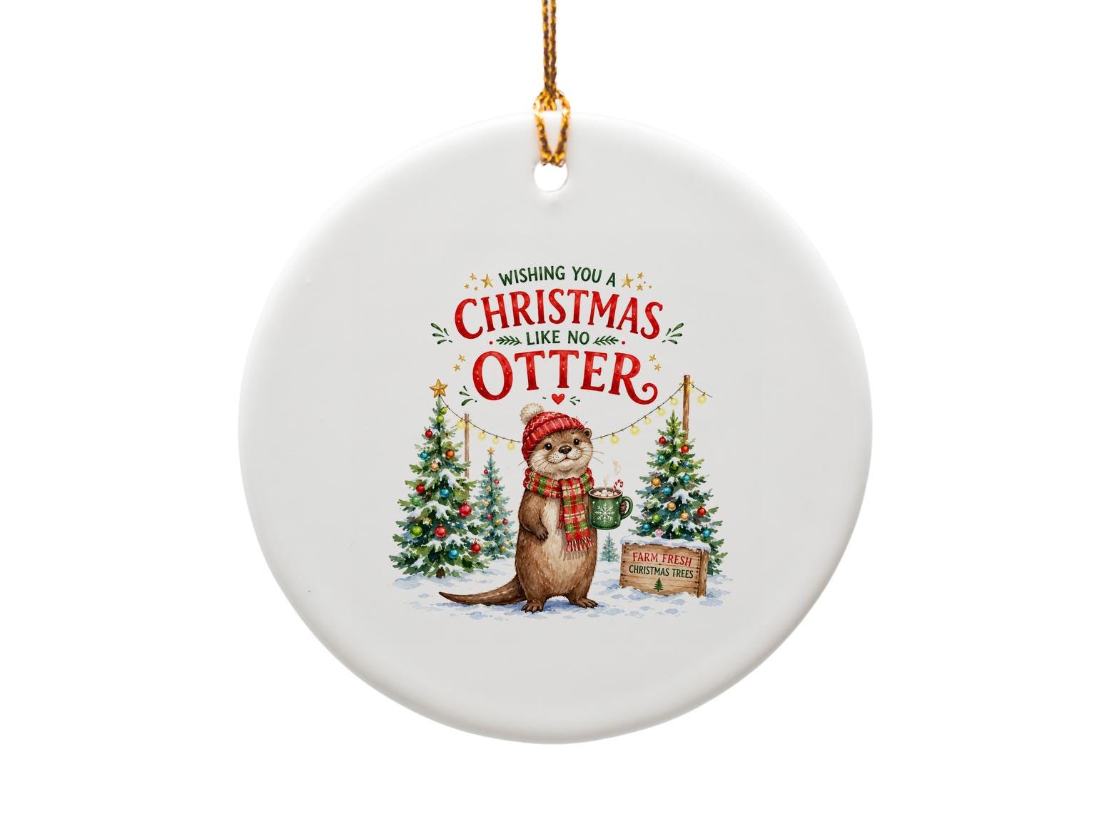Wishing You A Christmas Like No Otter Cute Otter Ornament Christmas Holiday Decor Animal Lover Gift Festive Tree Decoration O1525