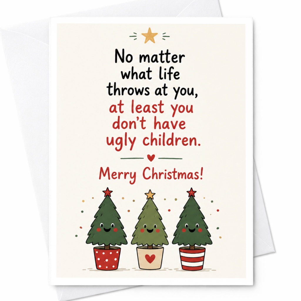 No Matter What Life Throws At You Funny Christmas Card Cute Holiday Greeting Card For Parents With Kids Xmas Card C6558