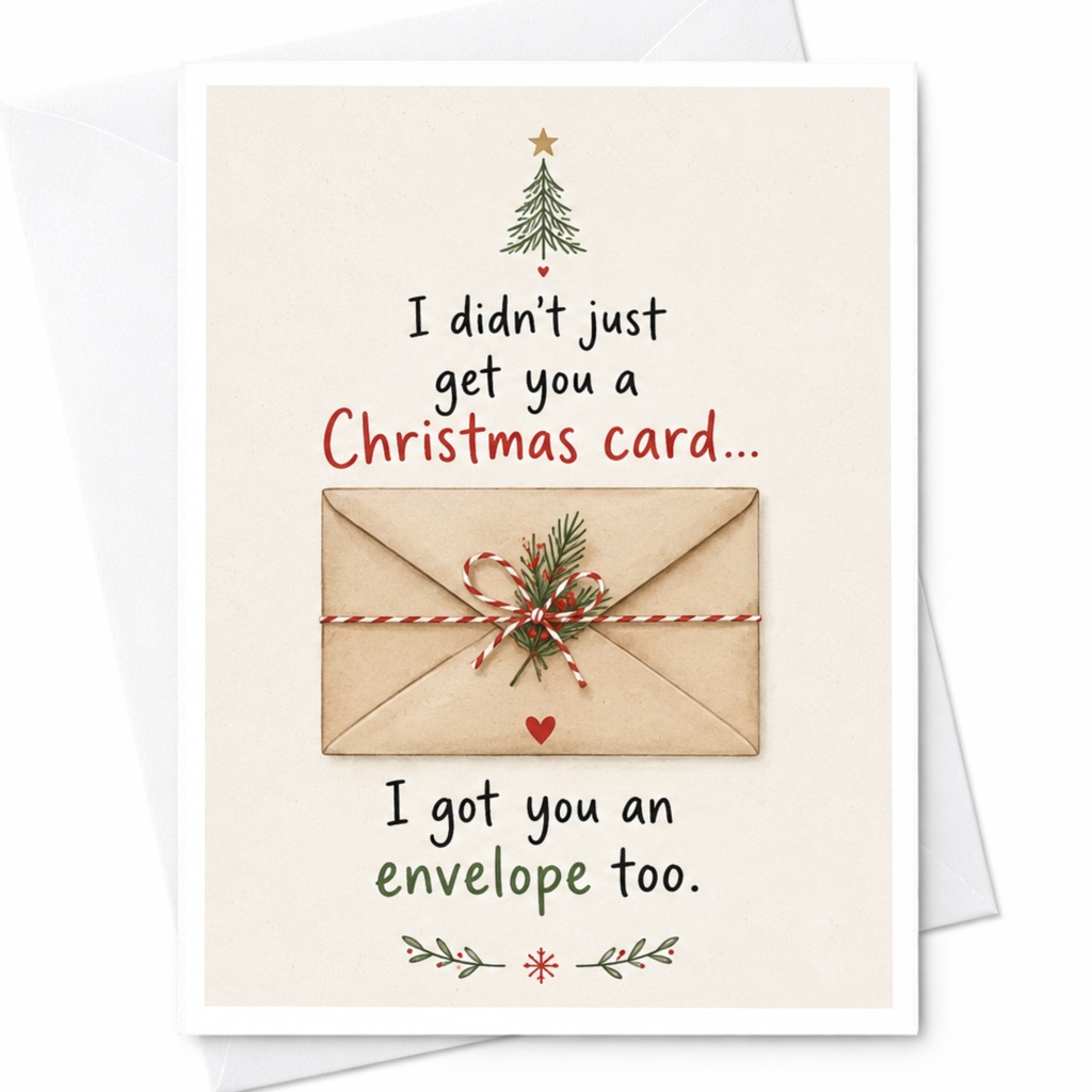 I Didn't Just Get You A Christmas Card Funny Christmas Card With Envelope Holiday For Friend Family Cute Festive Greeting C6568