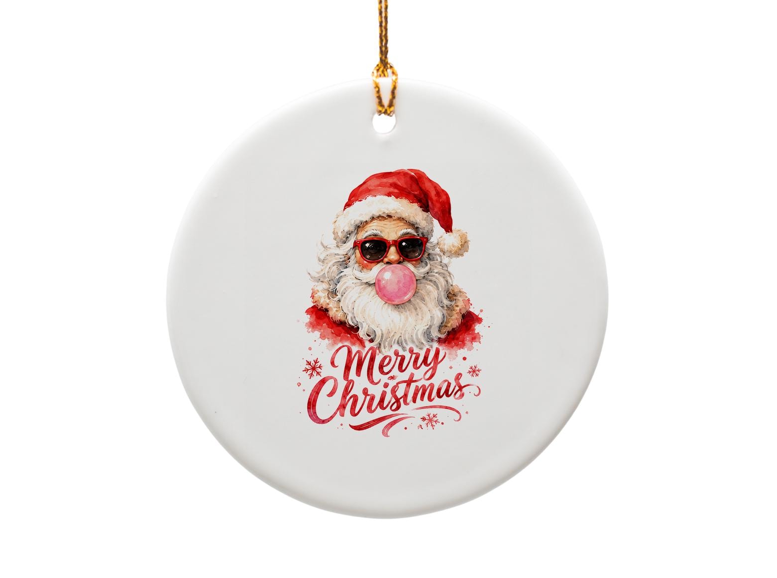 Merry Christmas Ornament Funny Santa With Sunglasses Holiday Decor Cute Christmas Tree Decoration Gift Idea O1551