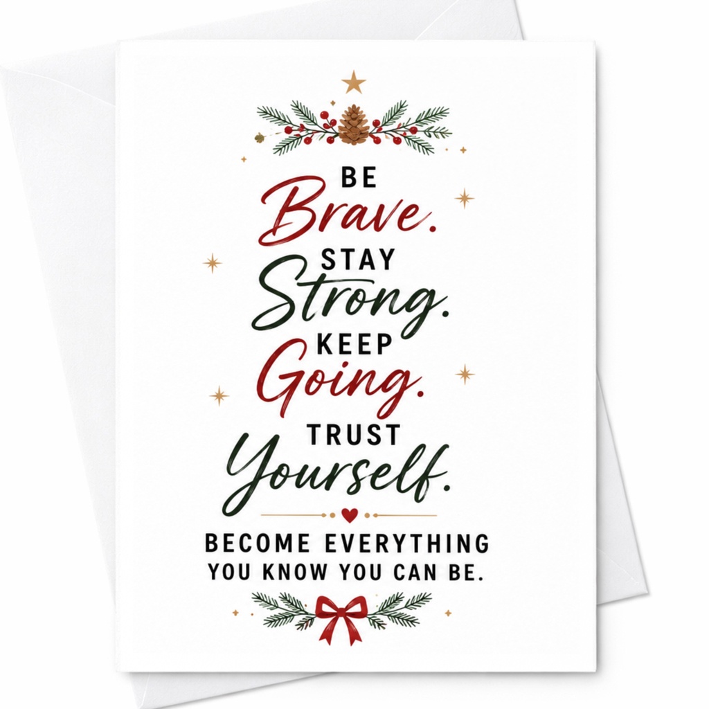 Be Brave Stay Strong Keep Going Trust Yourself Encouragement Card Inspirational Greeting Card Motivational Message C6599