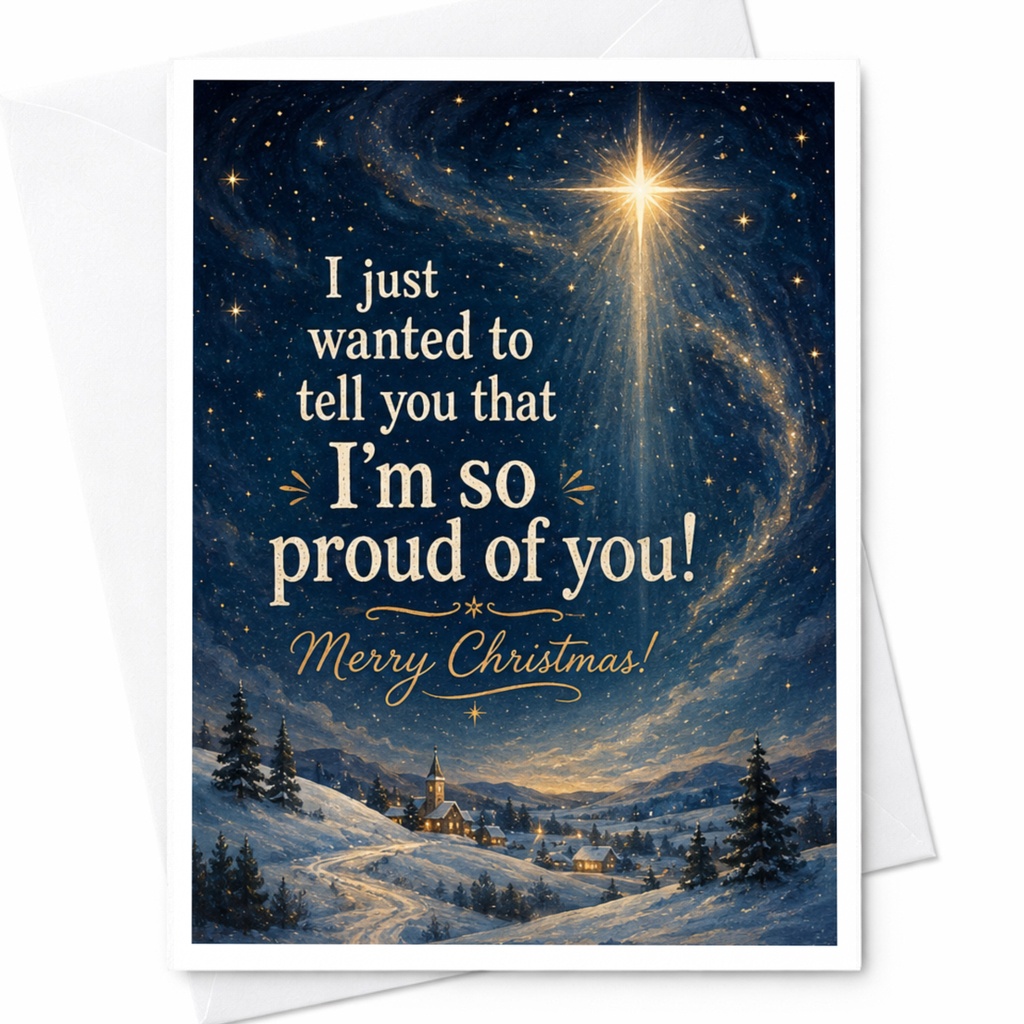 I Just Wanted To Tell You That I'm So Proud Of You Merry Christmas Card Starry Night Holiday Greeting Card For Family Friend C6607