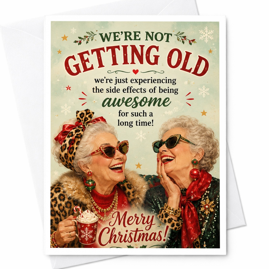 We're Not Getting Old Merry Christmas Card Funny Holiday Greeting Card For Friends Family Cute Festive C6560
