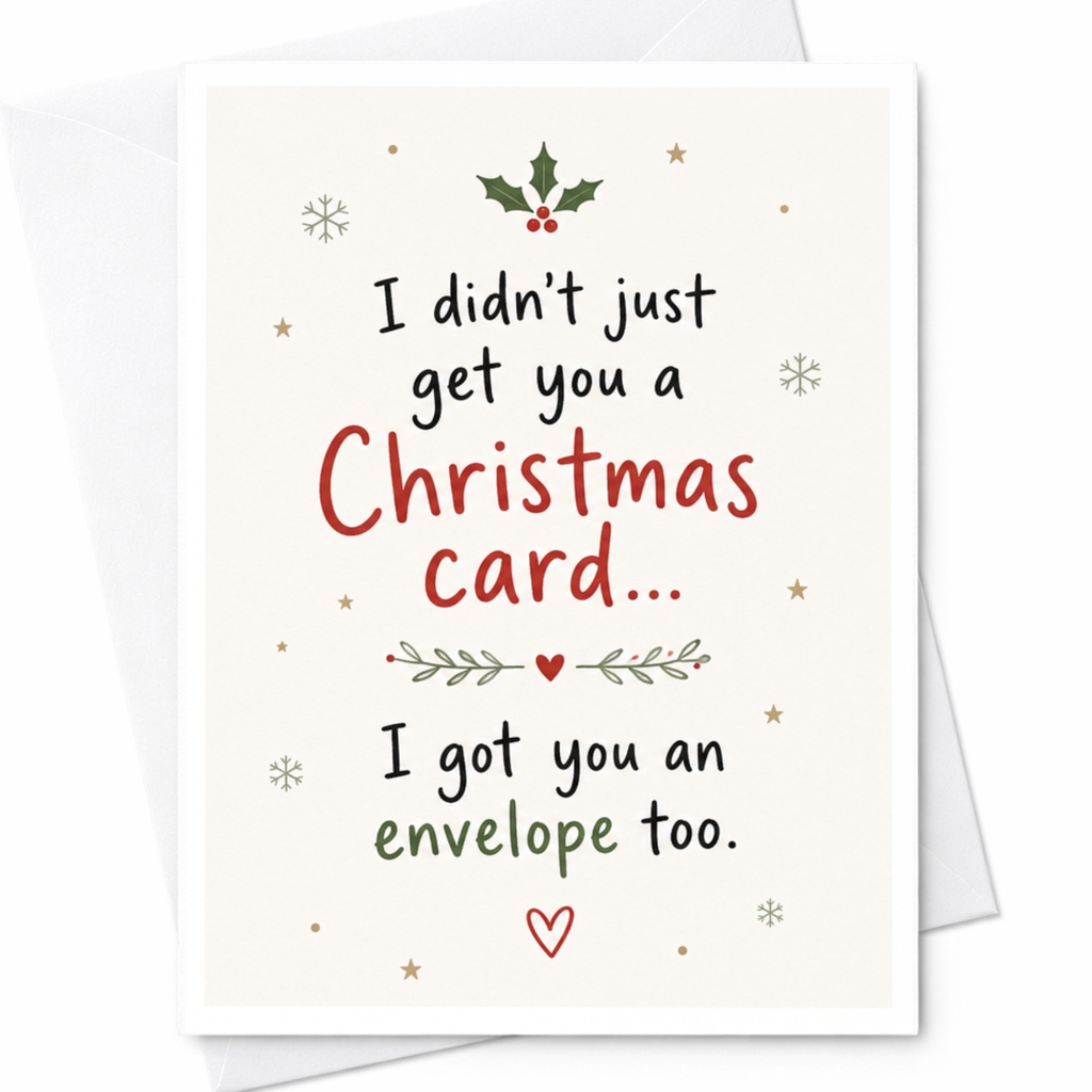 I Didn't Just Get You A Christmas Card Funny Christmas Card Holiday Greeting Card For Friend Family Cute Xmas Card C6567