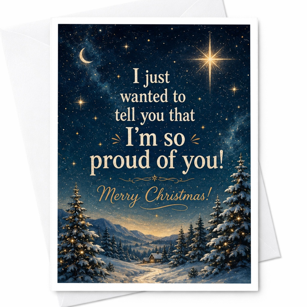 I Just Wanted To Tell You That I'm So Proud Of You Merry Christmas Card Starry Night Holiday Greeting Card For Family Friend C6606
