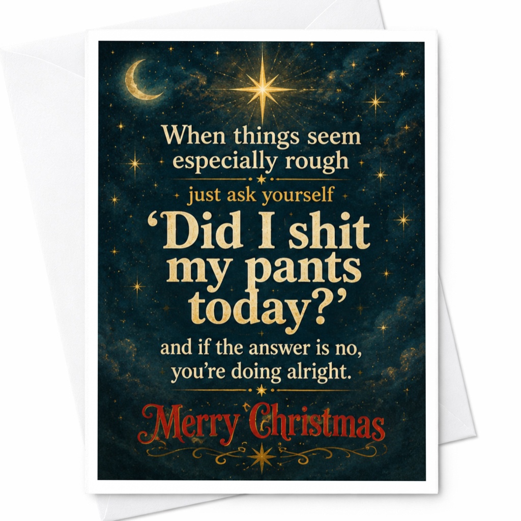 When Things Seem Rough Funny Christmas Card Holiday Greeting Card For Friend Cheerful Festive C6616