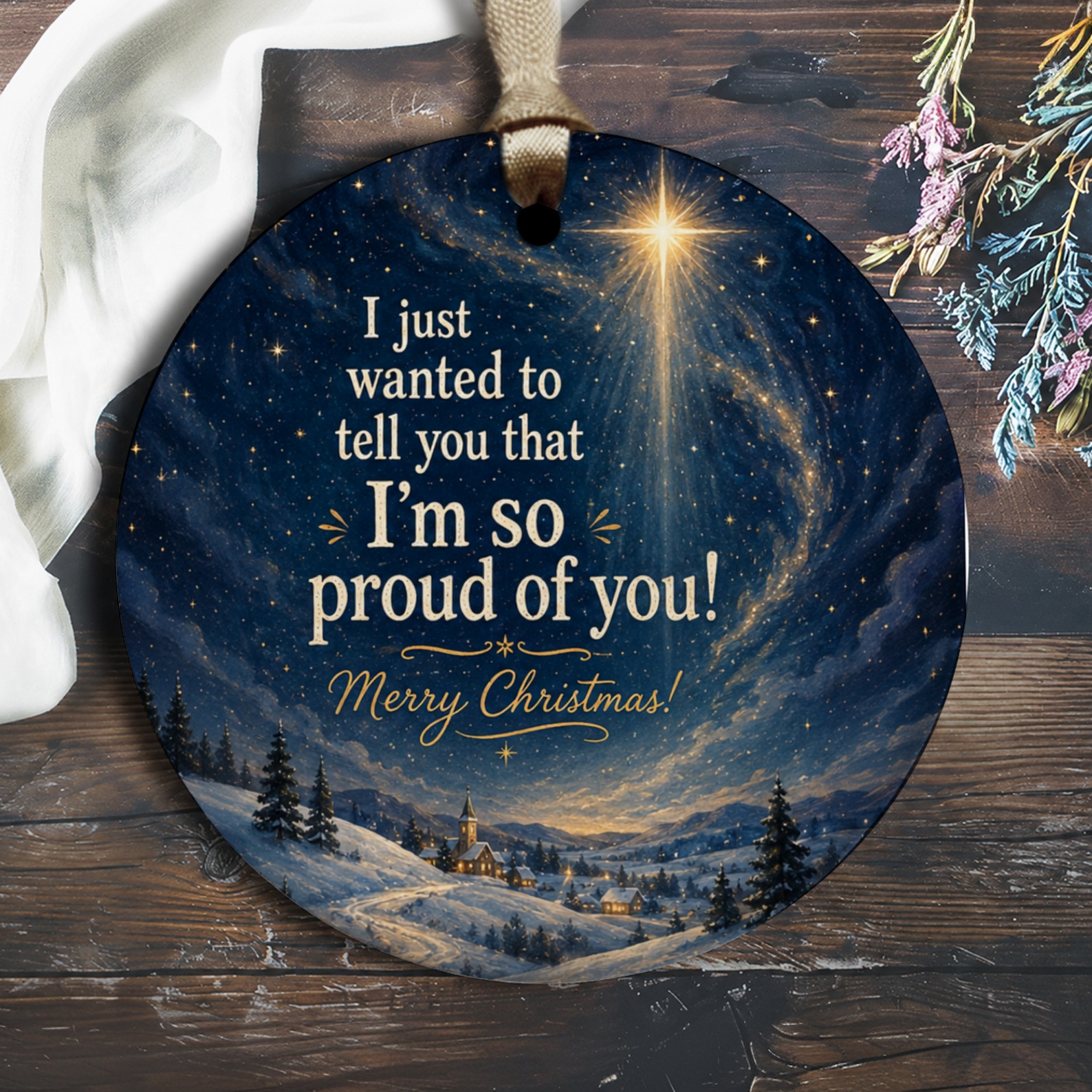 I Just Wanted To Tell You That I'm So Proud Of You Merry Christmas Ornament Starry Night Holiday Decor Gift O2269