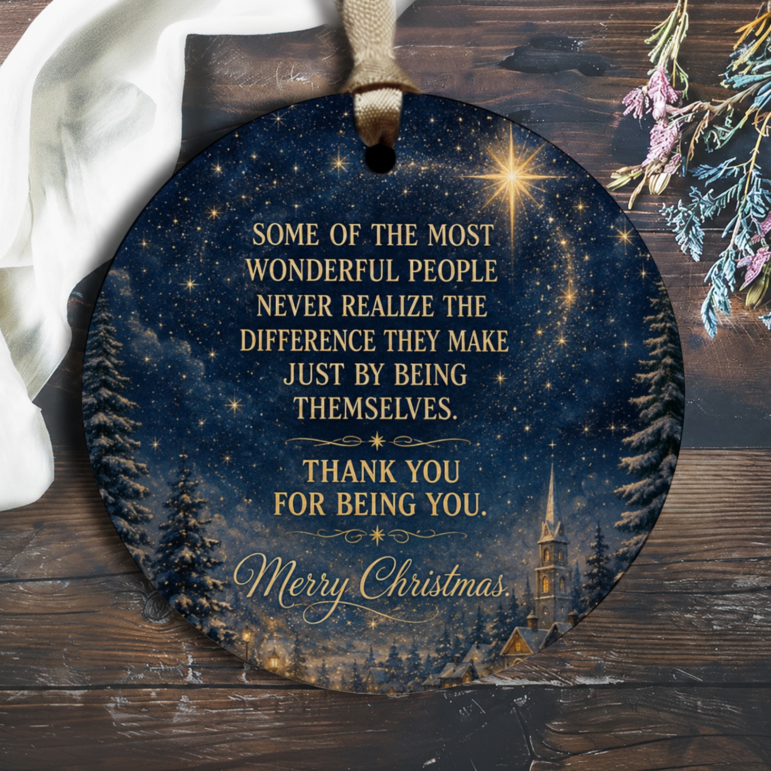 Some Of The Most Wonderful People Christmas Ornament Thank You For Being You Starry Night Holiday Decor Gift O2315