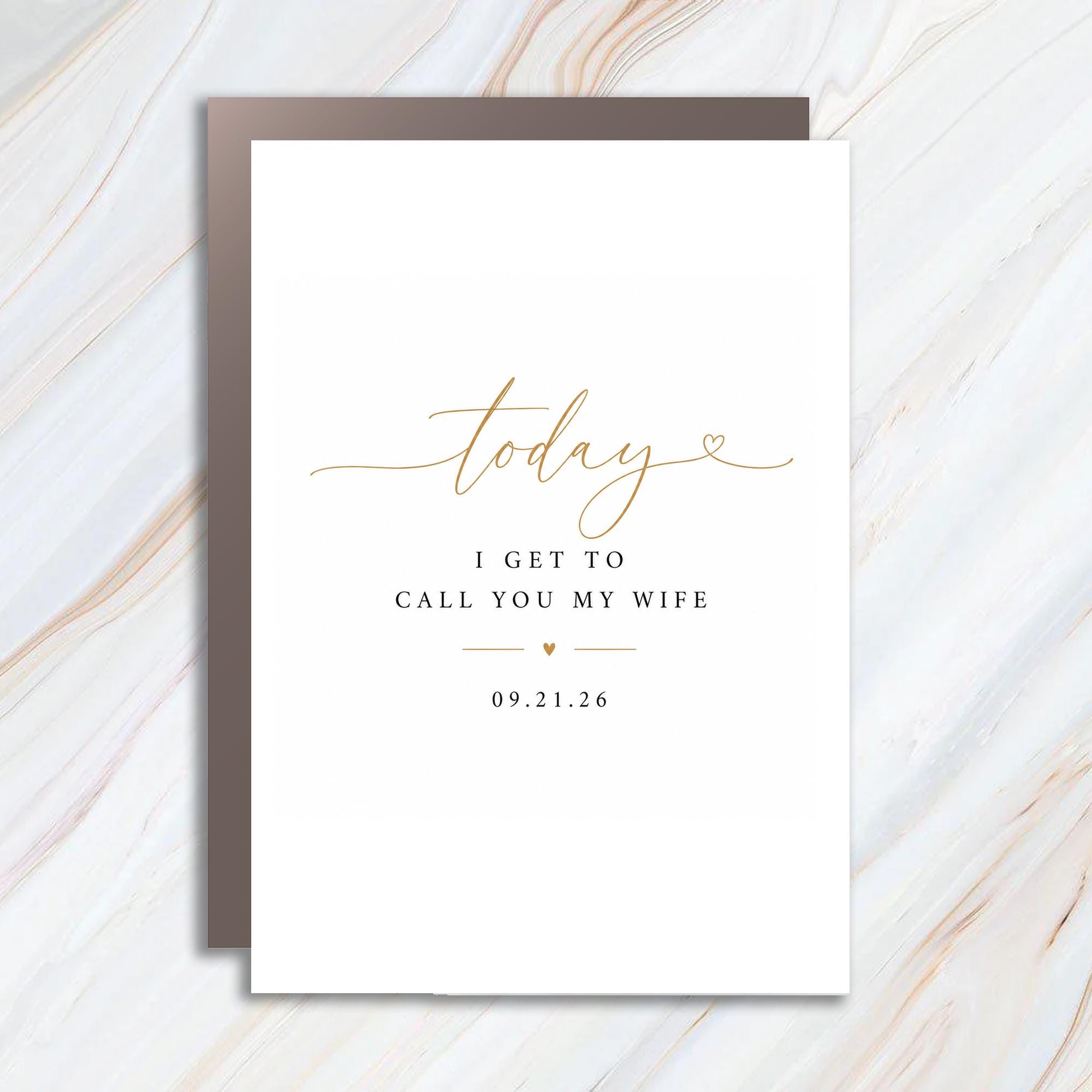 Today I Get To Call You My Wife Wedding Card Romantic Bride Gift From Groom Anniversary Keepsake C1554