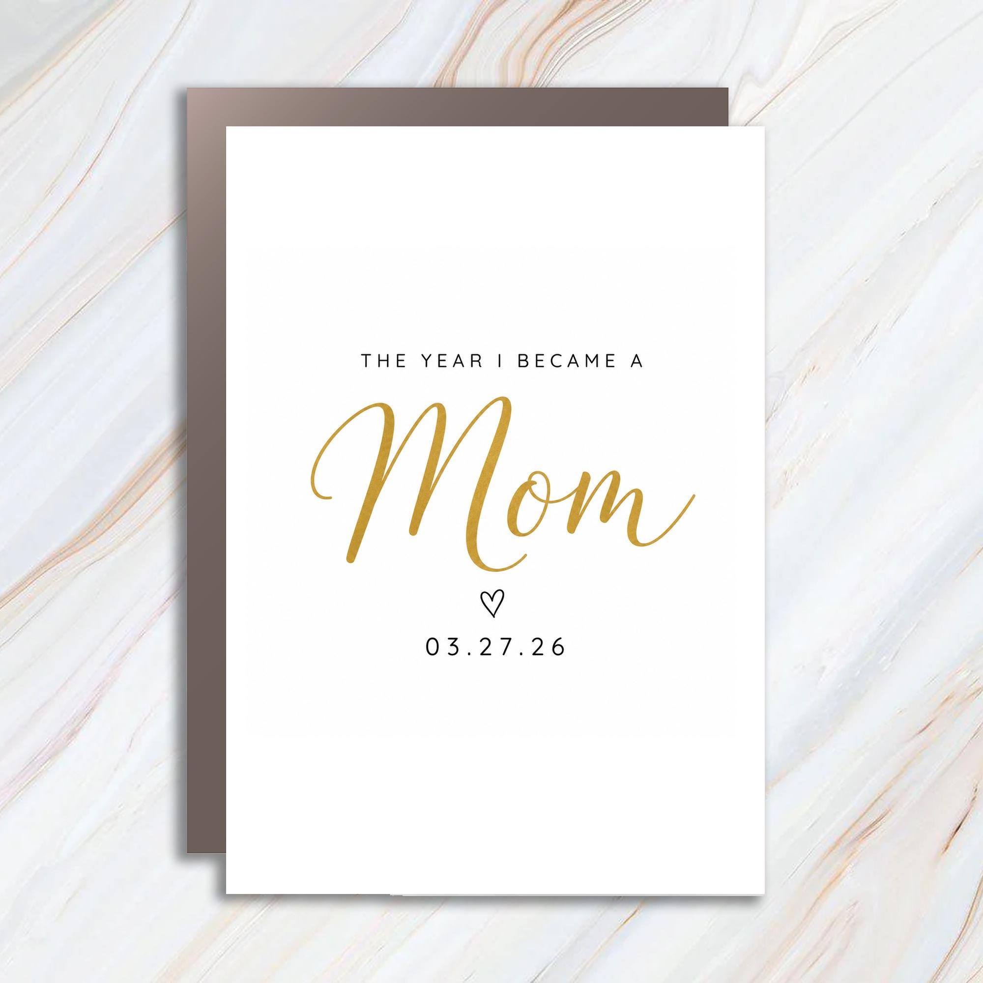 The Year I Became A Mom Christmas Mother's Day Card New Mom Gift Personalized Keepsake For Her Sentimental Greeting Card C1571