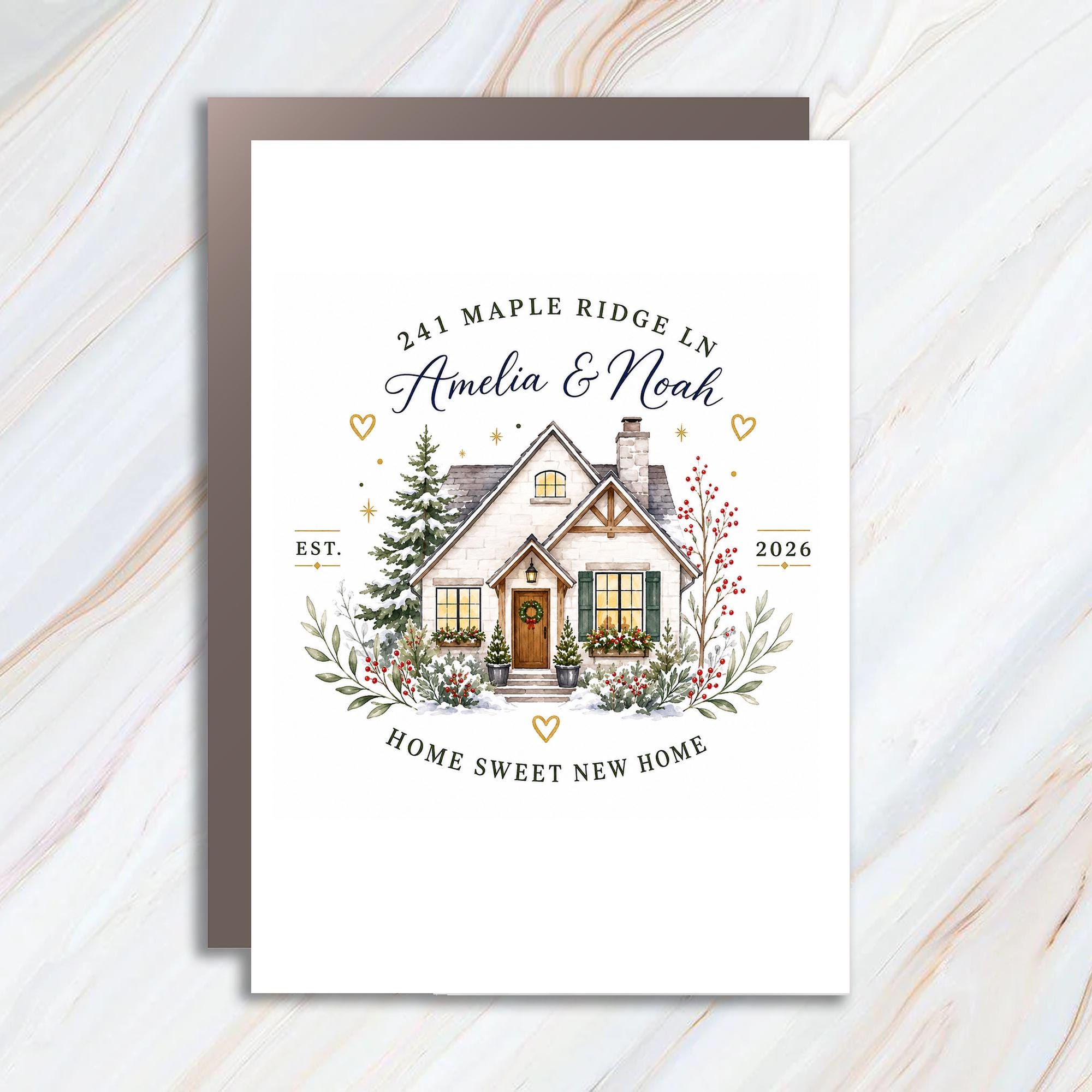 2026 Home Sweet New Home New Home Card Personalized Housewarming Greeting Card C1593