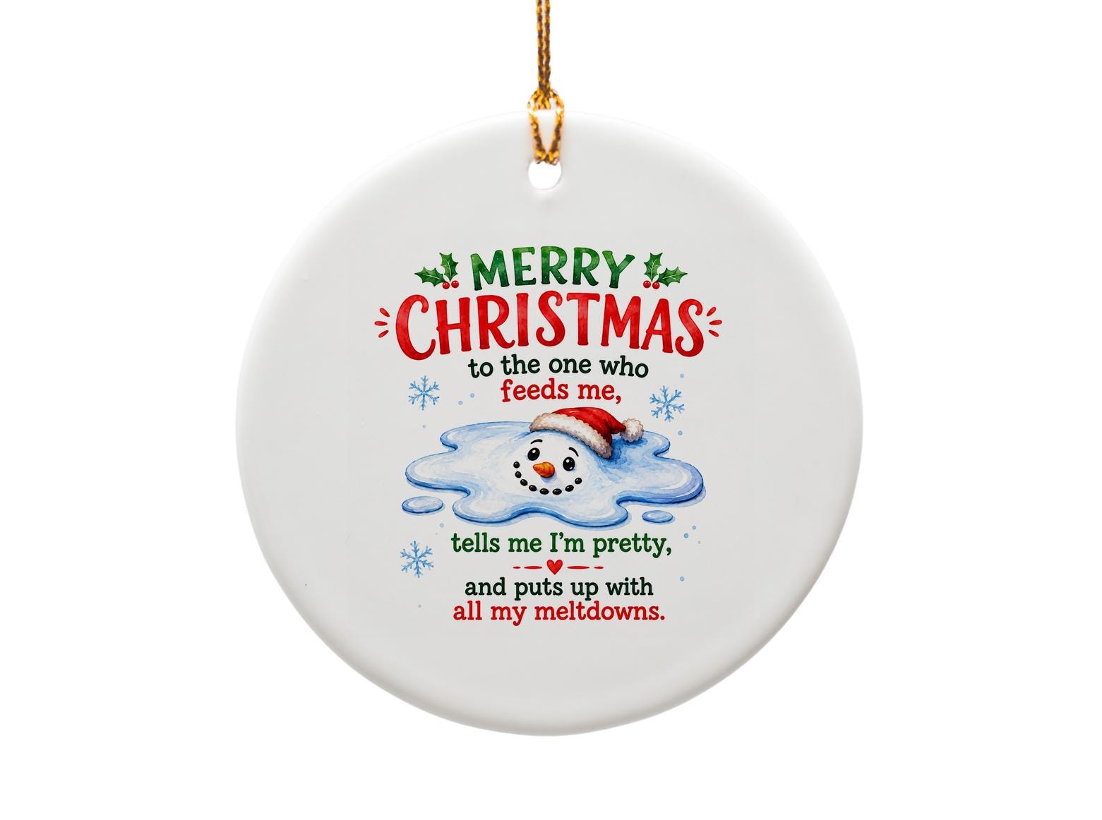 Merry Christmas Funny Ornament Melting Snowman Holiday Decor Cute Christmas Gift For Friend Family Xmas Ornament O1582