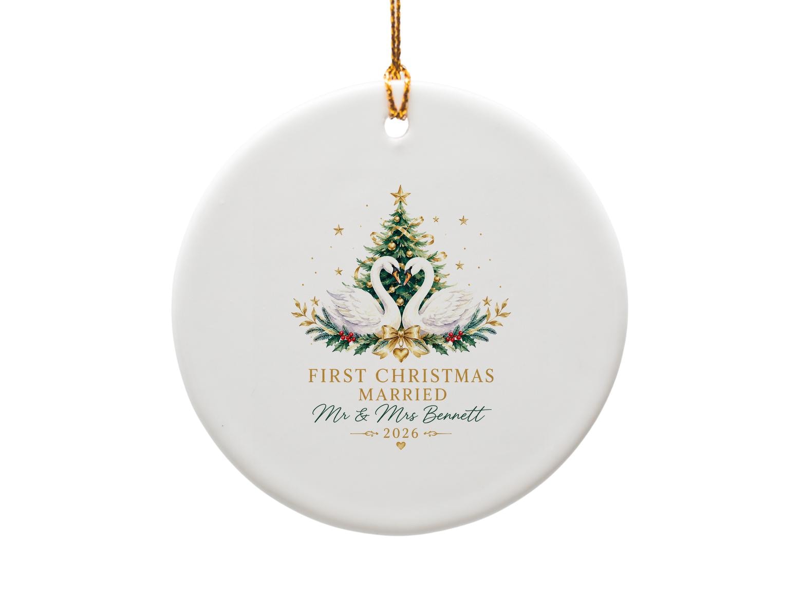 First Christmas Married Mr & Mrs 2026 Ornament Newlywed Christmas Ornament Personalized Couple Gift O1557