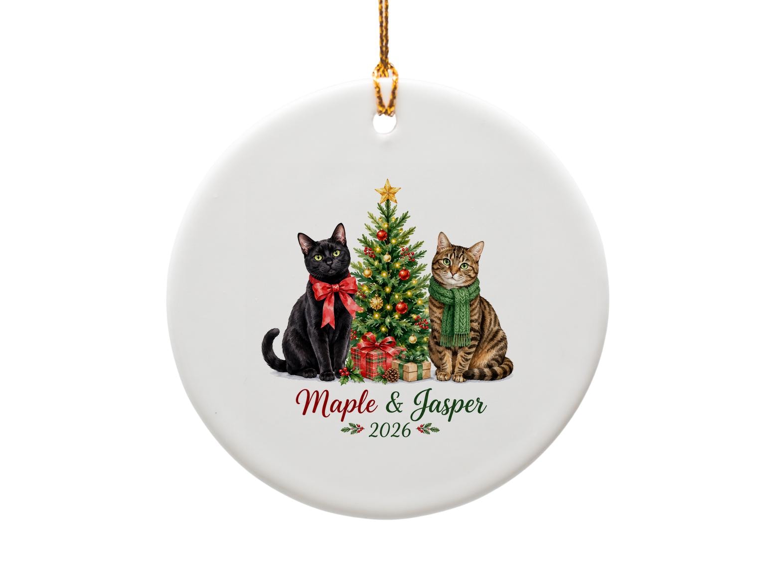 2026 Personalized Cat Ornament Christmas Tree Decoration Holiday Gift For Cat Lovers Custom Pet Keepsake O1562
