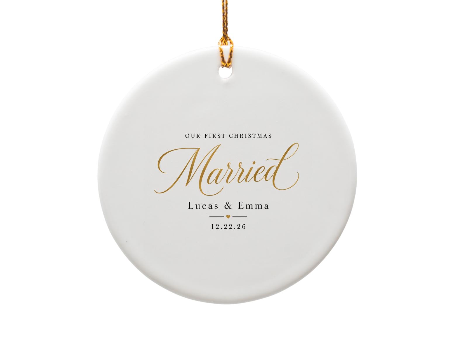 Our First Christmas Married Ornament Personalized Christmas Ornament Newlywed Couple Holiday Decor Keepsake Gift O1572