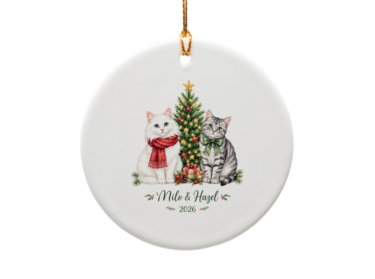 2026 Personalized Cat Ornament Christmas Tree Decoration Cute Holiday Gift For Cat Lovers 2026 Keepsake O1575