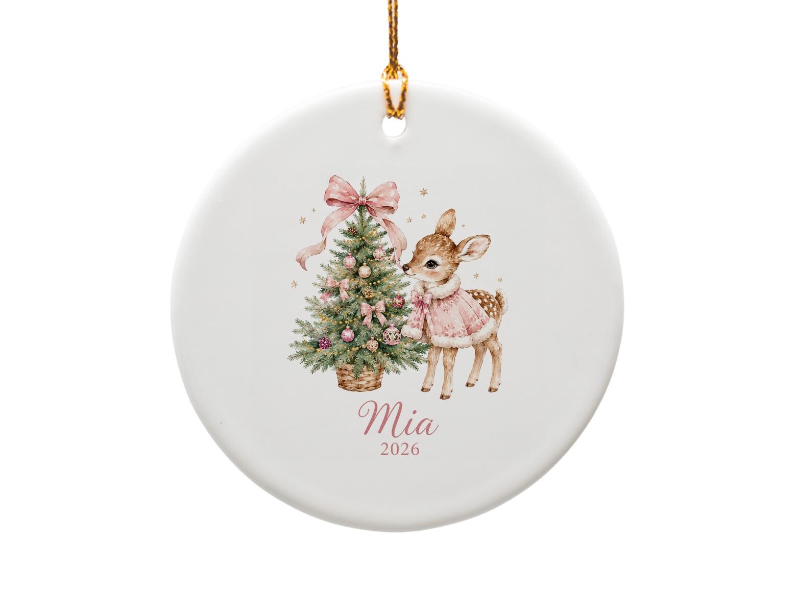 2026 Personalized Deer Ornament Christmas Tree Decoration Cute Holiday Gift For Kids Custom Name Keepsake O1592