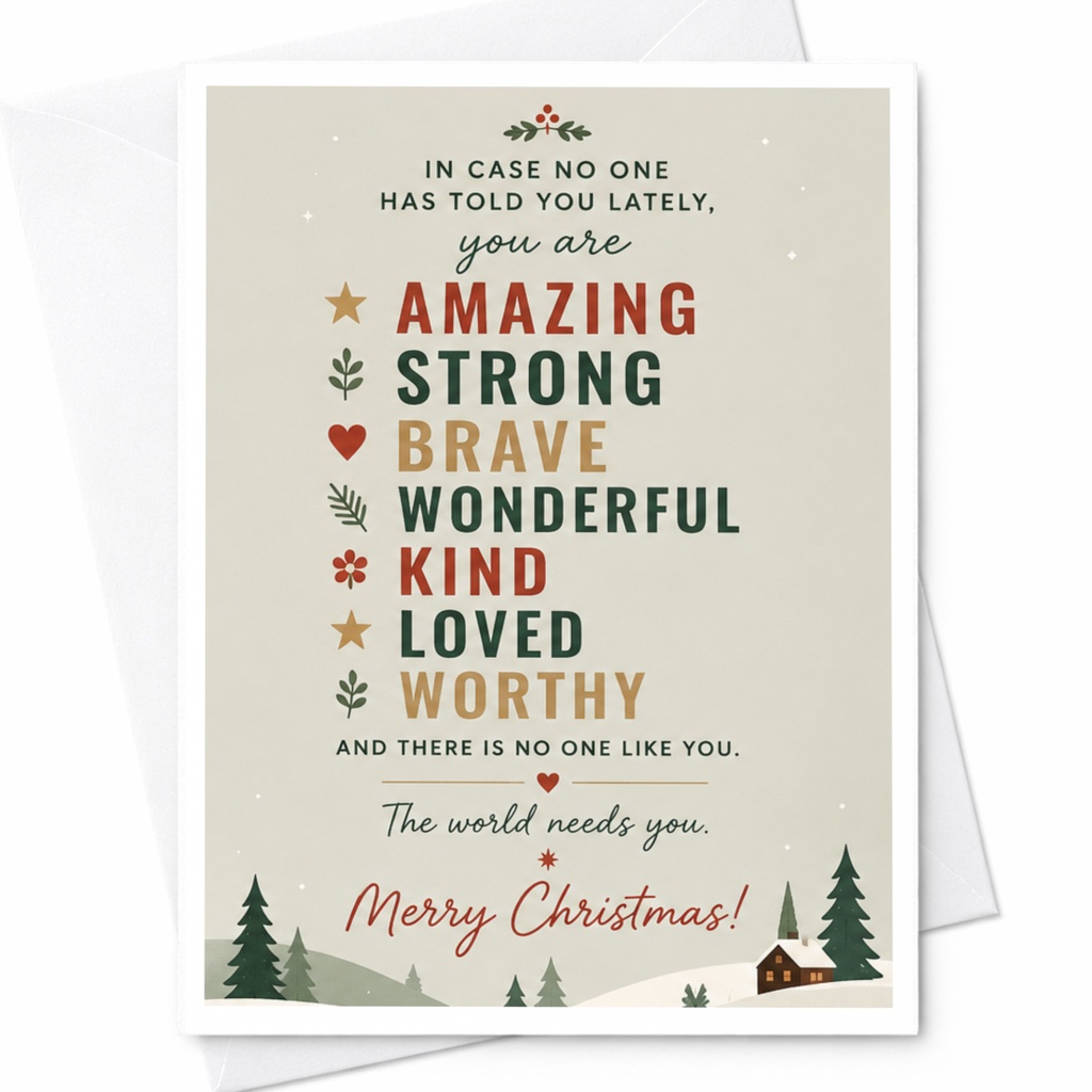 In Case No One Has Told You Lately Christmas Card Inspirational Holiday Greeting Card For Loved Ones Motivational Xmas Card C6680
