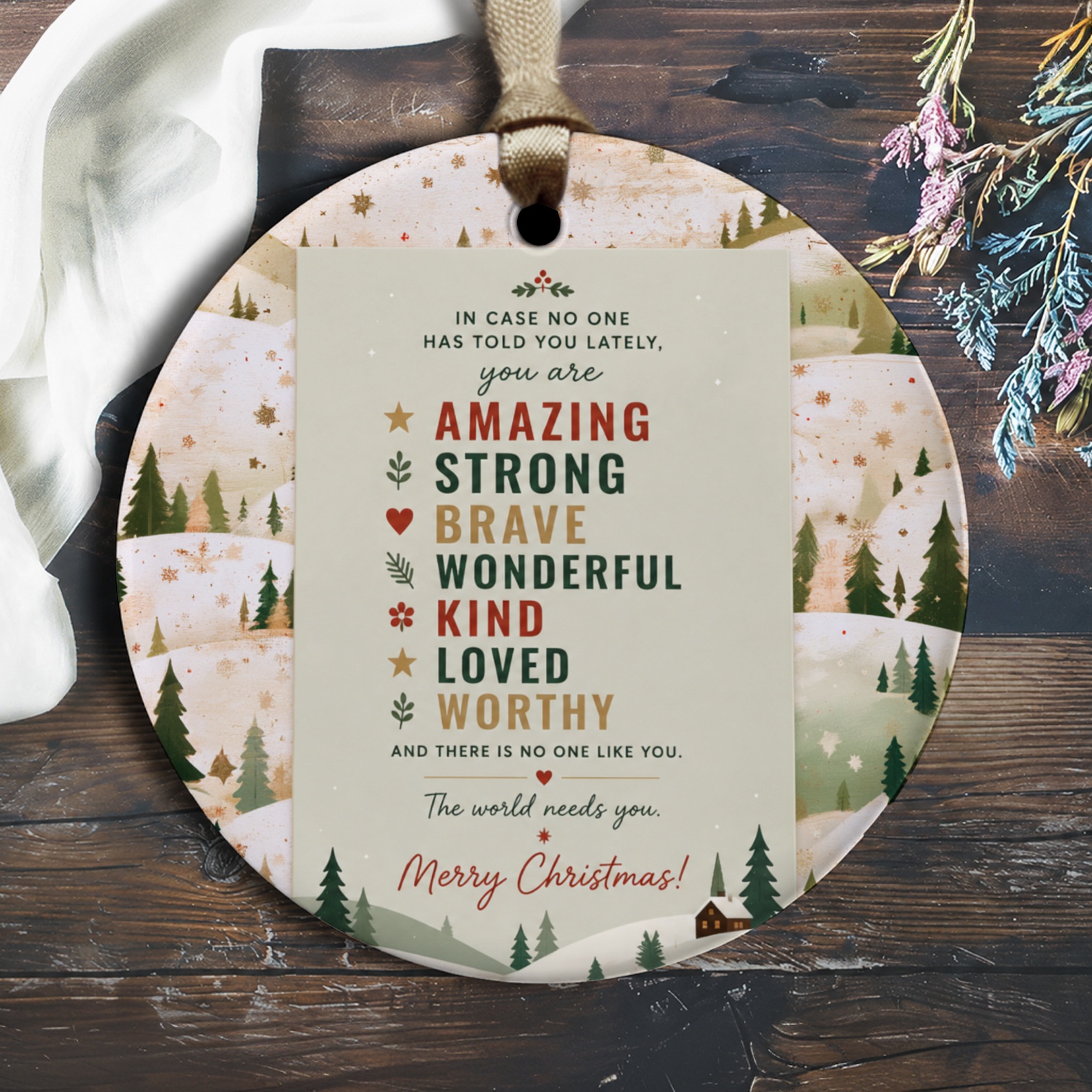 In Case No One Has Told You Lately Christmas Ornament Inspirational Holiday Decor Festive Gift Idea Merry Christmas Ornament O2386