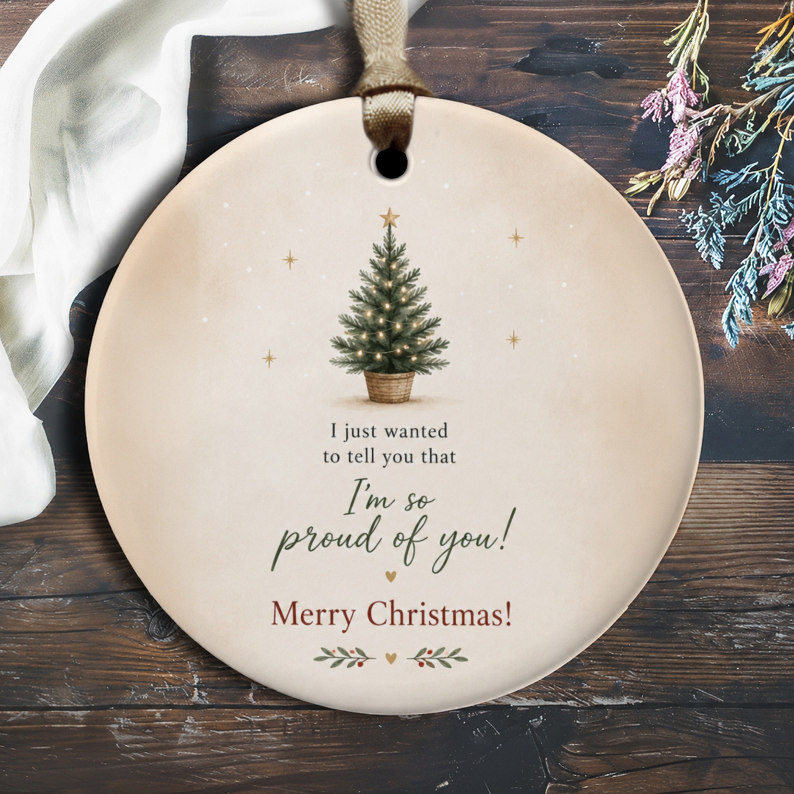 I'm So Proud Of You Merry Christmas Ornament Holiday Tree Decoration Festive Gift Keepsake Family Celebration O2392
