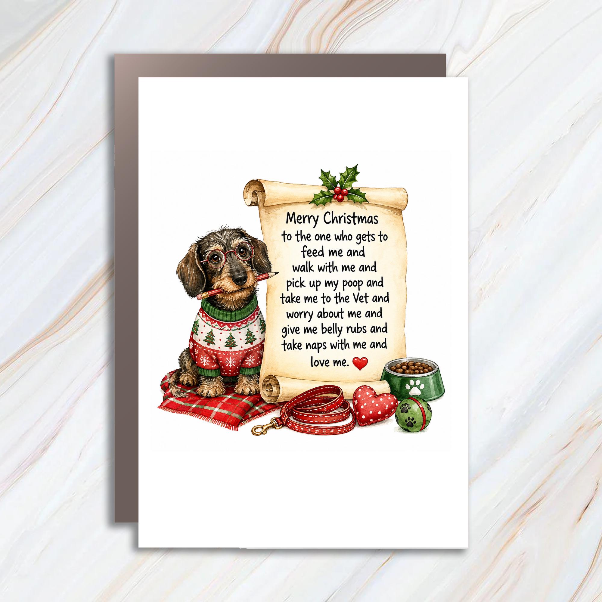 Merry Christmas Funny Dog Christmas Card Cute Holiday Greeting Card For Dog Lover Pet Owner Xmas Card C1644