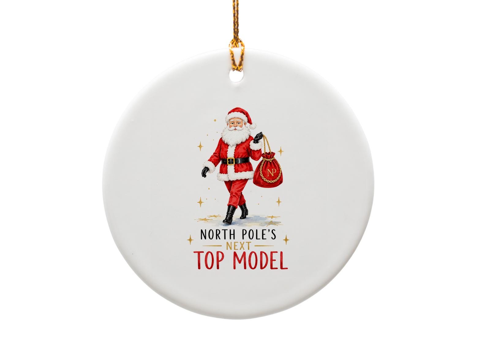 North Pole's Next Top Model Christmas Ornament Santa Claus Decoration Holiday Decor Festive Home Accent Gift O1616