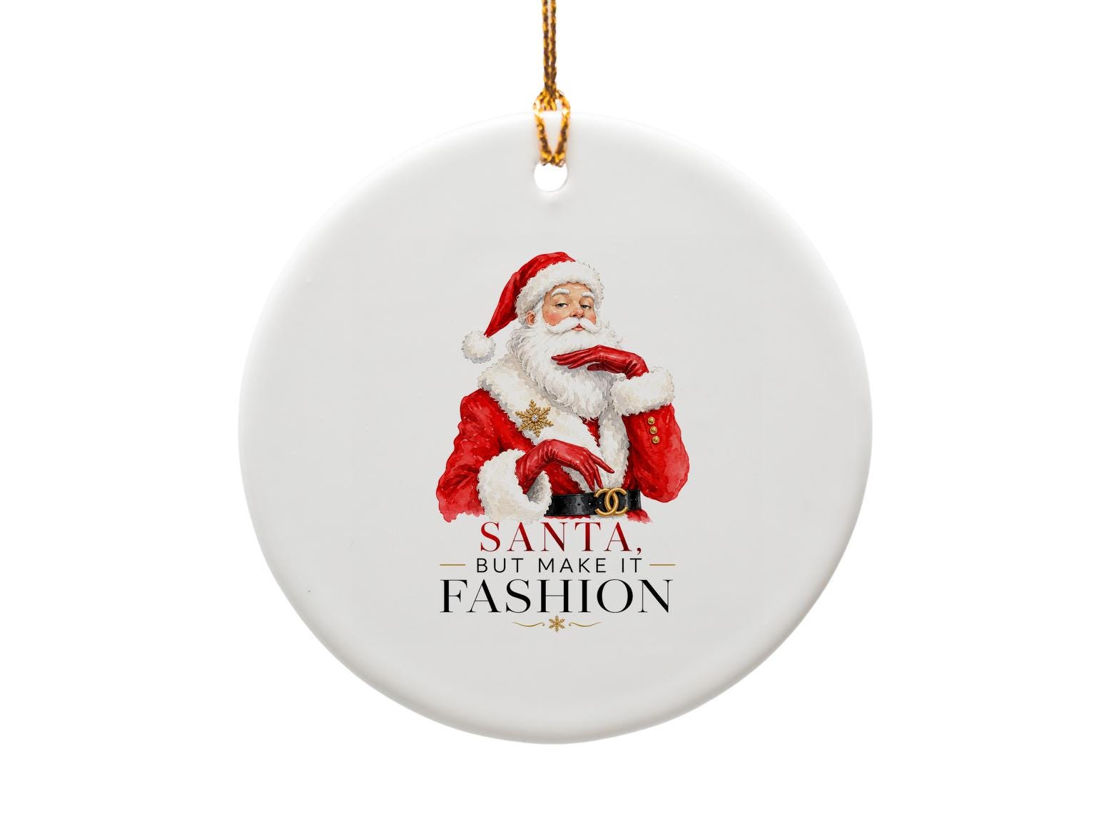 Santa, But Make It Fashion Christmas Ornament Funny Santa Claus Holiday Decor Fashionable Xmas Tree Decoration O1620