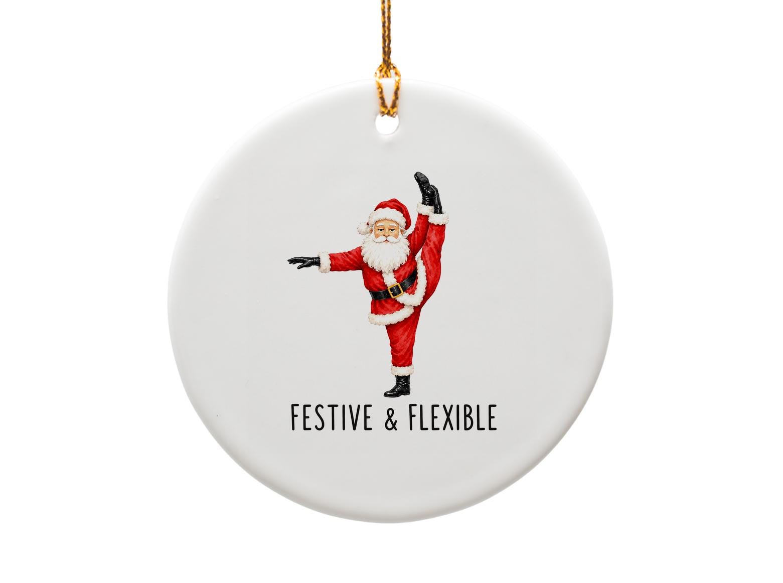 Festive & Flexible Funny Christmas Ornament Santa High Kick Holiday Decor Secret Santa Gift For Him O1621