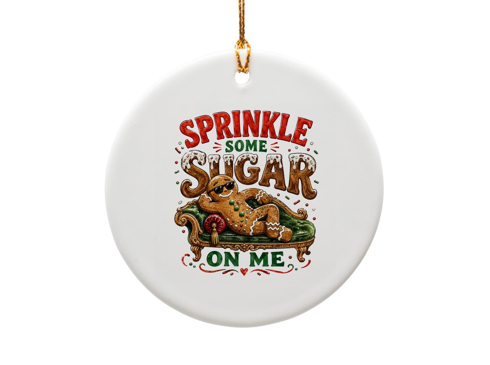 Sprinkle Some Sugar On Me Funny Christmas Ornament Gingerbread Man Holiday Decor Cute Xmas Tree Decoration Gift O1643