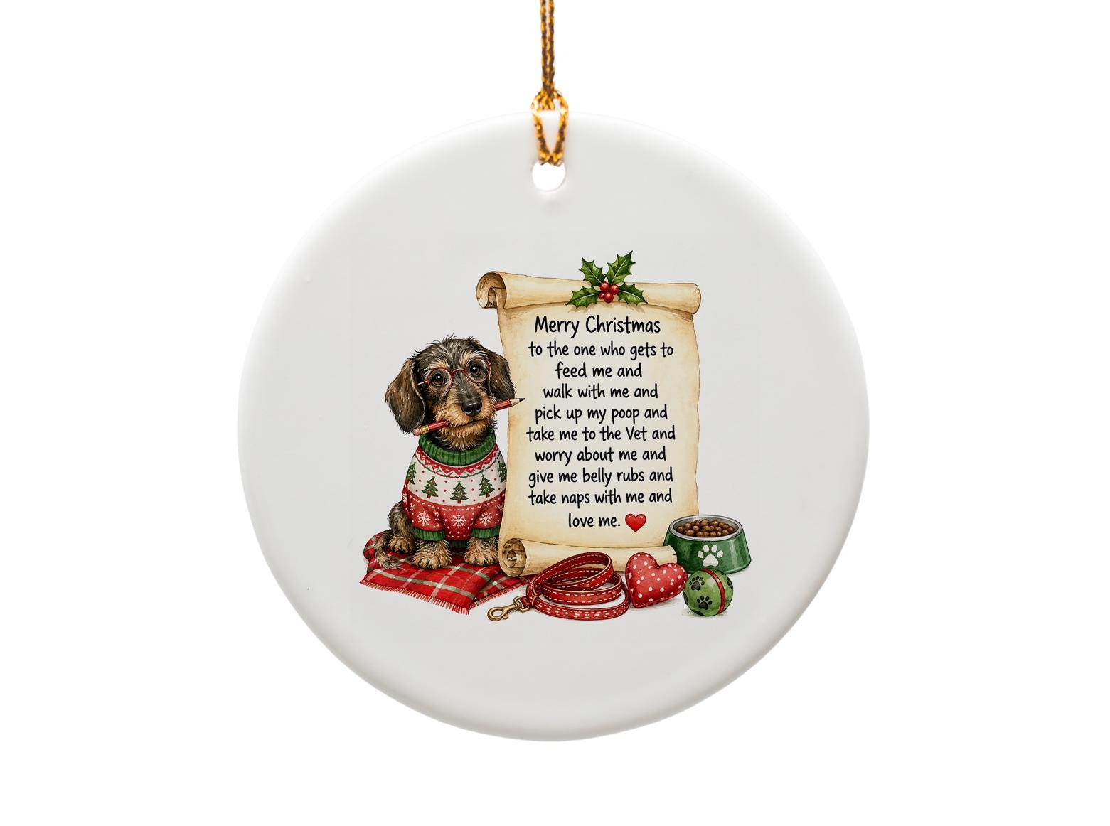Merry Christmas Dog Ornament Funny Pet Lover Gift Cute Holiday Decoration For Dog Owners Christmas Tree Ornament O1644