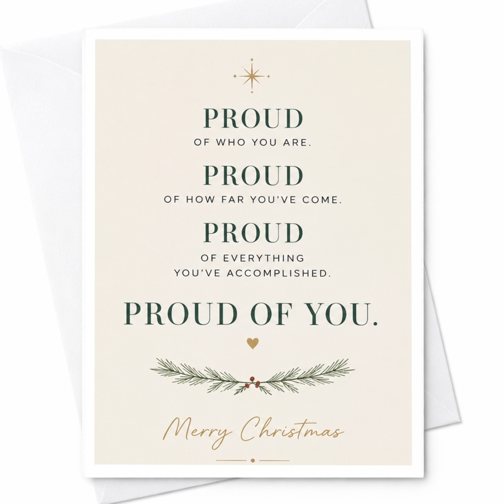 Proud Of Who You Are Merry Christmas Card Proud Of You Holiday Greeting Card Inspirational Christmas Card For Family Friends C6761