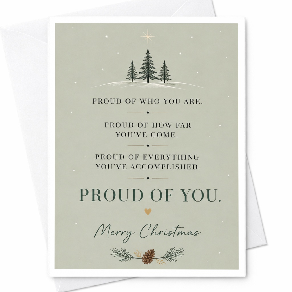Proud Of Who You Are Merry Christmas Card Proud Of You Holiday Greeting Card Inspirational Xmas Card For Family Friends C6762