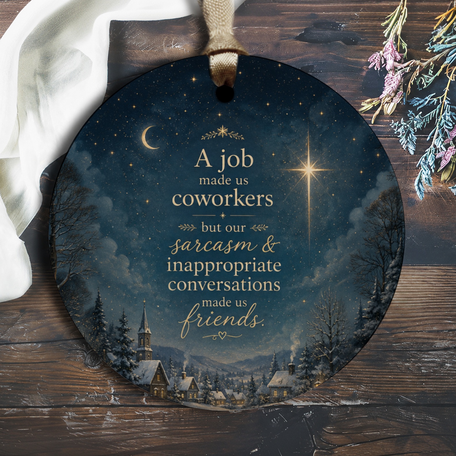 A Job Made Us Coworkers Friendship Ornament Funny Gift For Friends Coworker Appreciation Christmas Ornament O2490