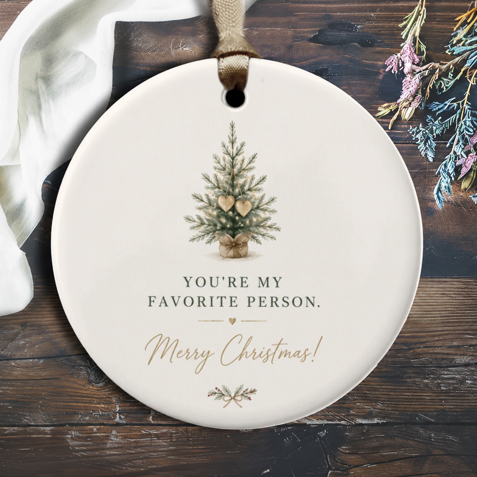 You're My Favorite Person. Merry Christmas! Ornament Holiday Decor Christmas Tree Decoration Gift For Loved One O2507