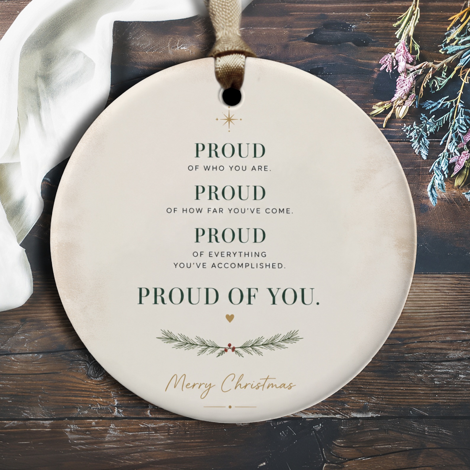 Proud Of Who You Are Merry Christmas Ornament Inspirational Holiday Decor Proud Of You Gift Keepsake O2514