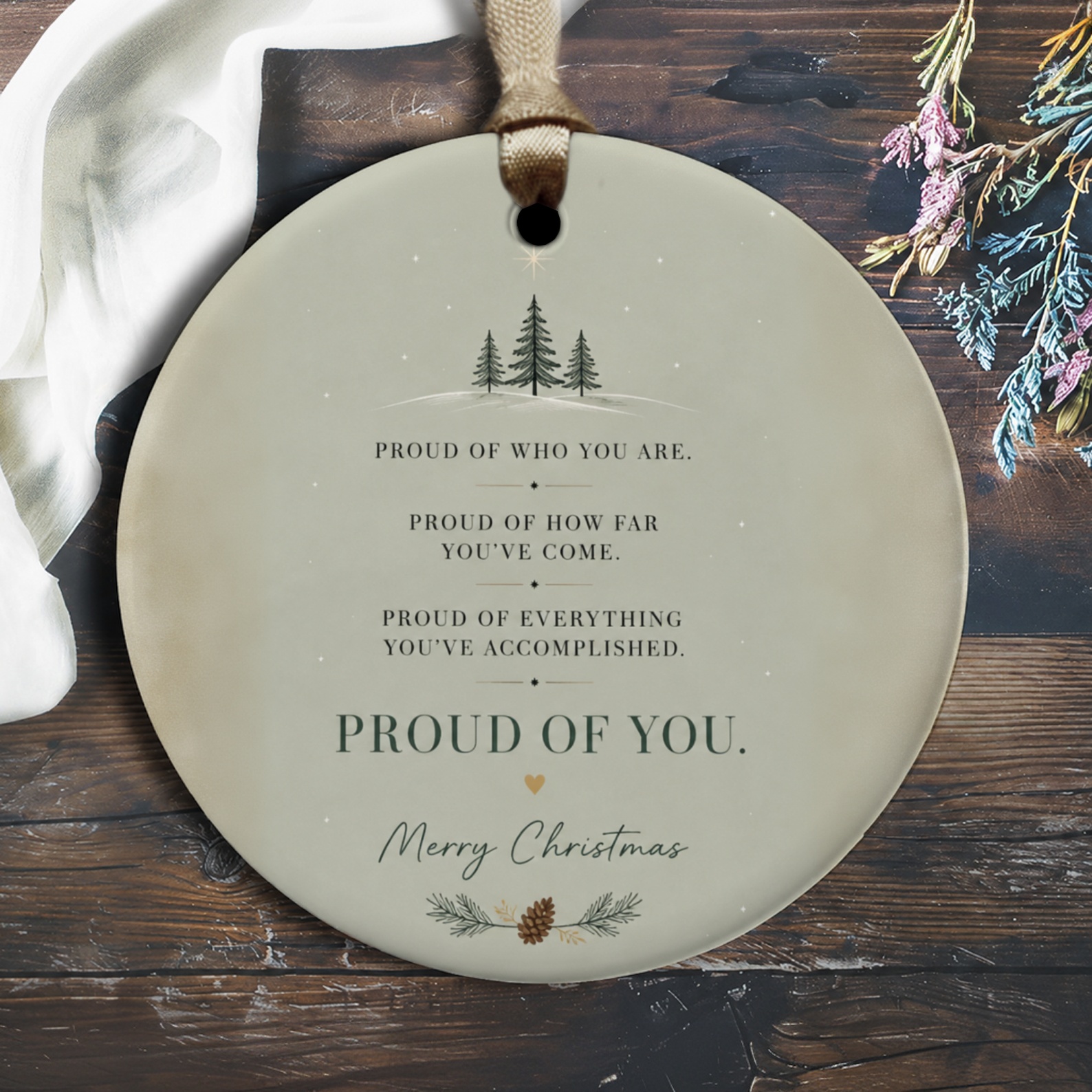 Proud Of Who You Are Merry Christmas Ornament Inspirational Holiday Decor Proud Of You Gift Winter Tree O2513
