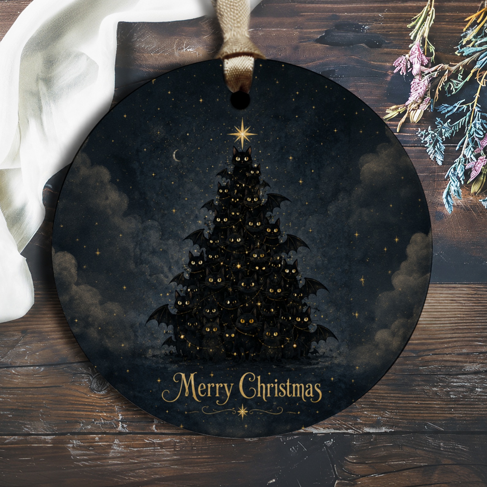 Merry Christmas Cat Tree Ornament Cute Holiday Decor For Cat Lovers Festive Christmas Tree Decoration Unique Gift Idea O2516